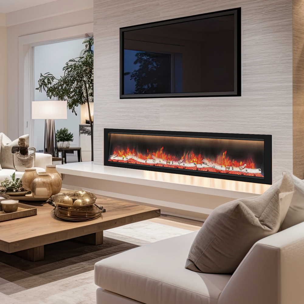 DYBFM76 Electric Fireplace Insert | 76-Inch Extra-Wide Built-In by